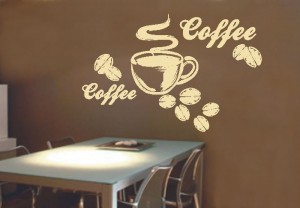 naklejka na ścianę filizanka kawa 