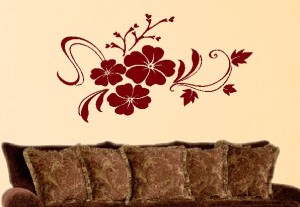 naklejka z kwiatami na ścianę