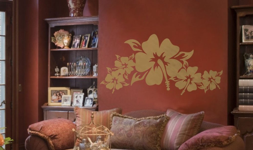 hibiskus orientalna naklejka na ścianę