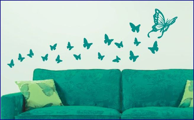 naklejka na ścianę z motylami