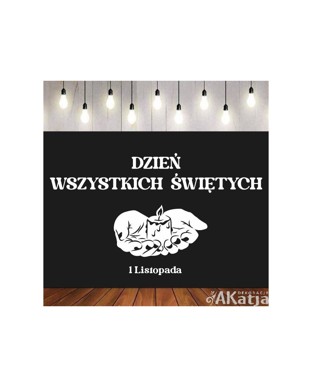 dzien-wszystkich-swietych-wycinanka-z-kartonu napis "Wszystkich Świętych"
