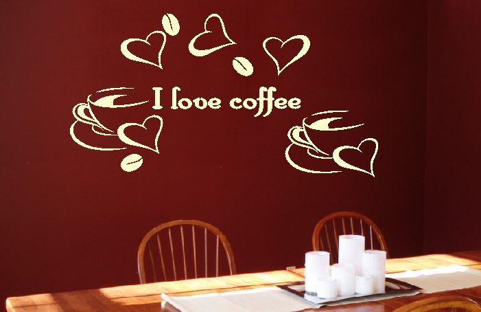 Miłość kawa i … naklejki