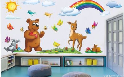 Pomysły na aranżację sali przedszkolnej lub pokoju dziecięcego, czyli naklejki na ścianę dla dzieci „Zwierzątka”