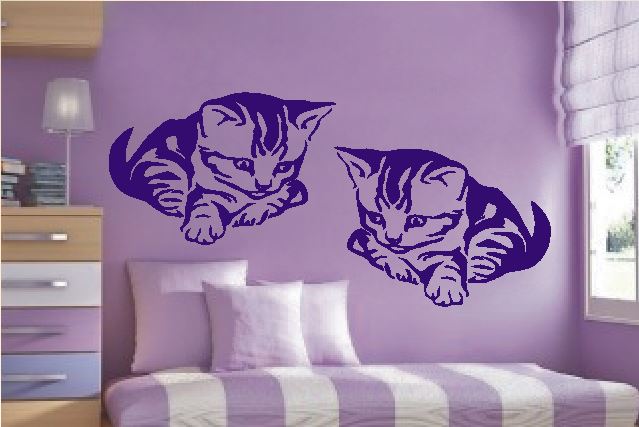 Naklejki koty na ścianie
