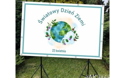 Estetyczny napis „Dzień Ziemi” – dekoracje dla szkół i przedszkoli