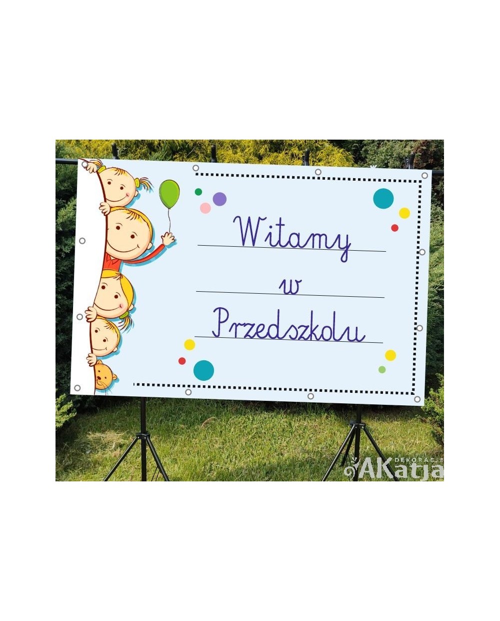 witamy-w-przedszkolu-baner-do-przedszkola napis Witamy w przedszkolu